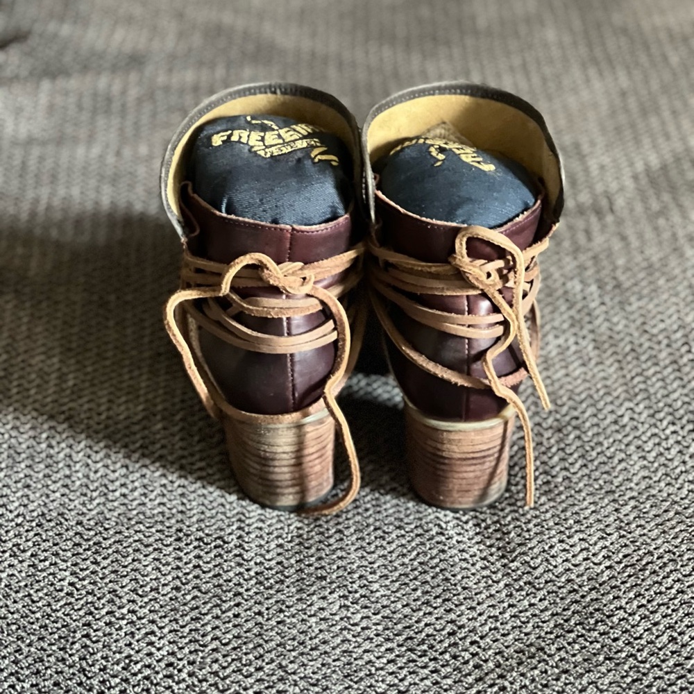 Freebird Snakeskin and Brown Ankle Booties - Picture 2 of 5